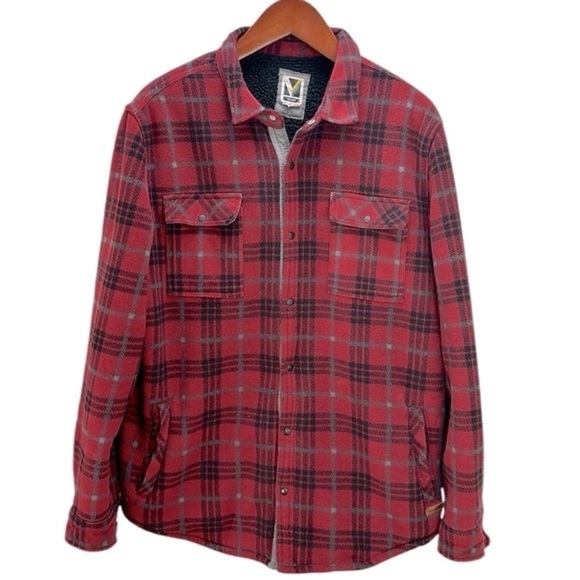 Voyager Plaid Polar Fleece Snap Front Shirt Jacket Shacket XL Workwear Outddor - Picture 1 of 13